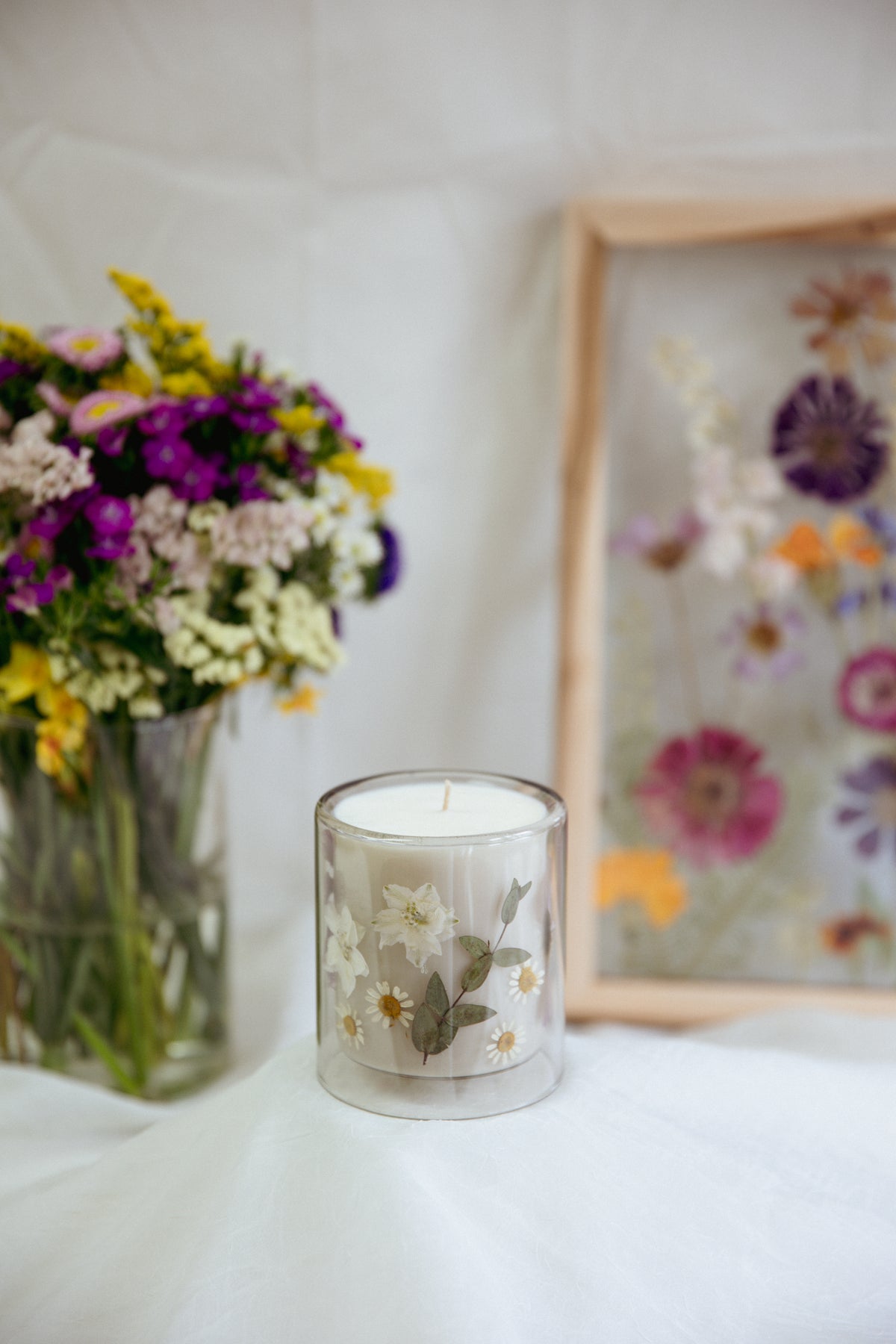 Custom Floral Candle