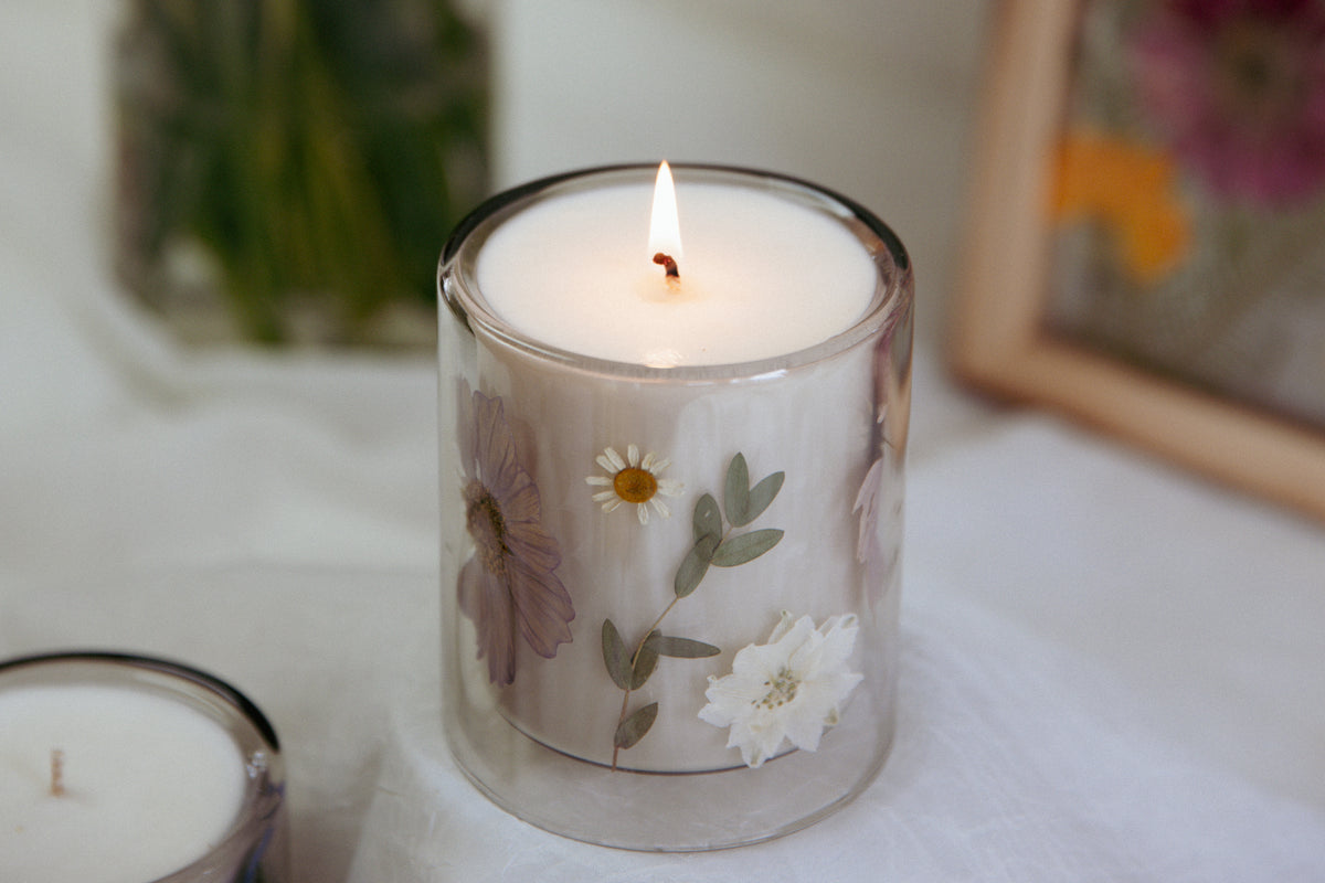 Custom Floral Candle